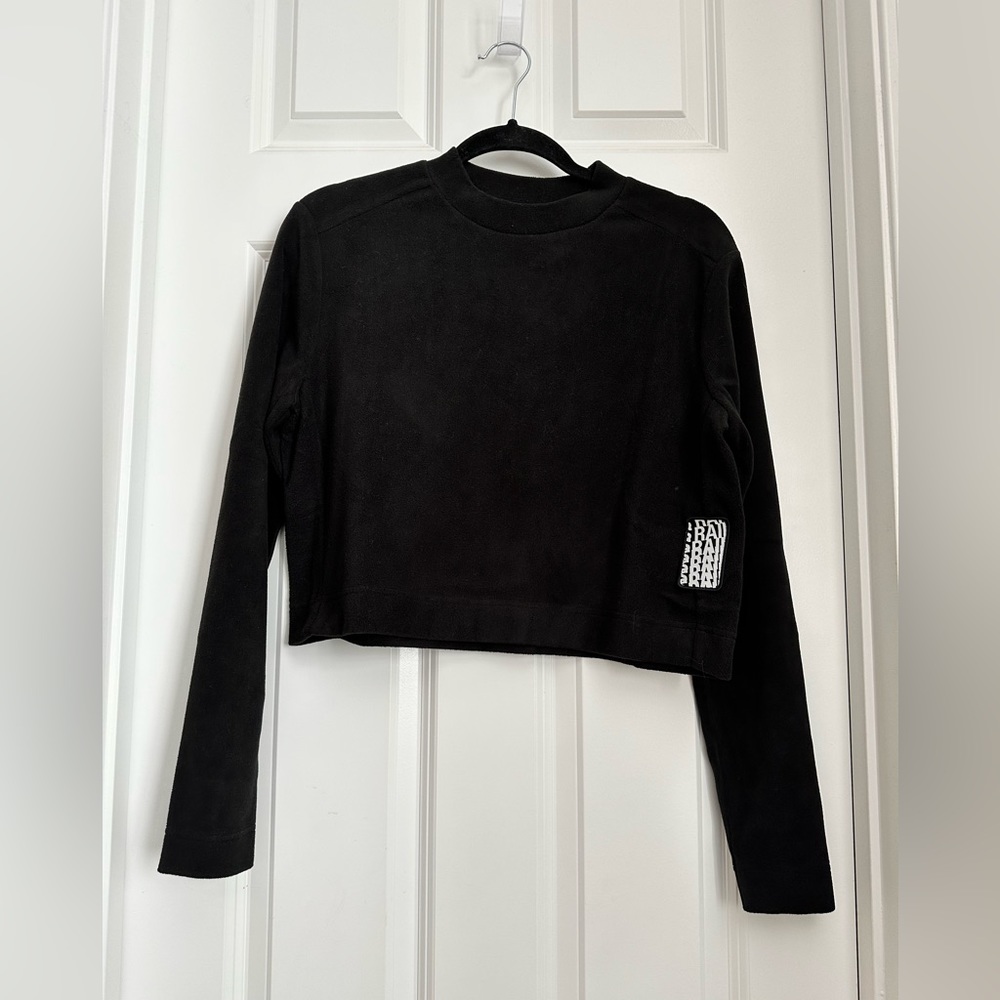Rains Boxy Fleece Sweatshirt in Black